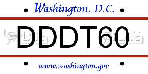 DDDT60 District Of Columbia License Plate