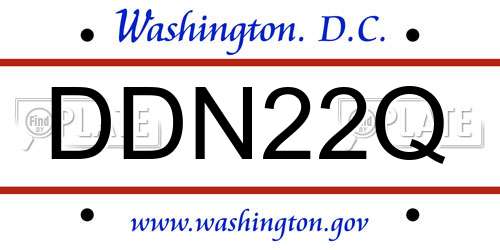 DDN22Q District Of Columbia License Plate