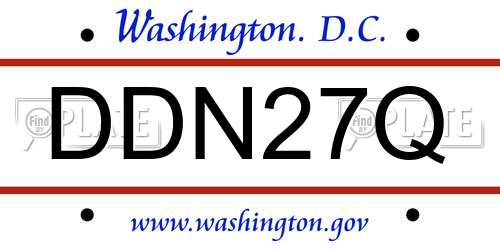 DDN27Q District Of Columbia License Plate