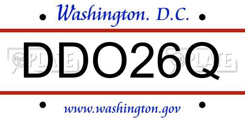 DDO26Q District Of Columbia License Plate