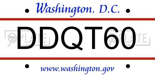 DDQT60 District Of Columbia License Plate
