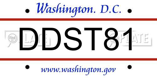 DDST81 District Of Columbia License Plate