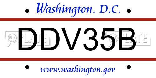 DDV35B District Of Columbia License Plate