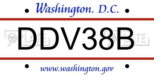 DDV38B District Of Columbia License Plate