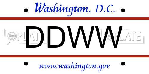 DDWW District Of Columbia License Plate
