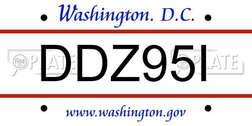 DDZ95I District Of Columbia License Plate