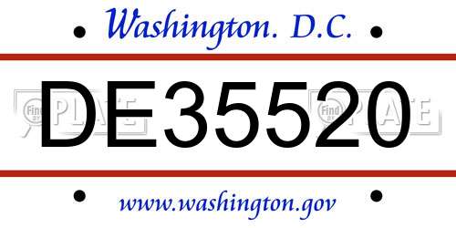 DE35520 District Of Columbia License Plate