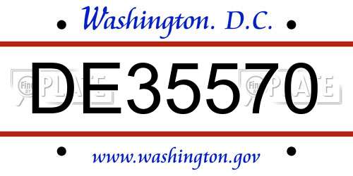 DE35570 District Of Columbia License Plate