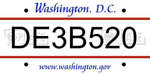 DE3B520 District Of Columbia License Plate