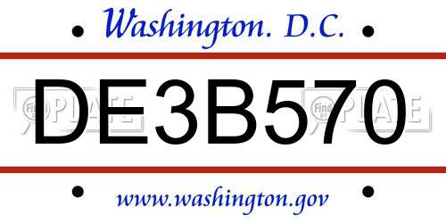 DE3B570 District Of Columbia License Plate