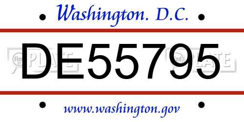 DE55795 District Of Columbia License Plate
