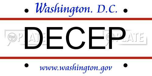 DECEP District Of Columbia License Plate
