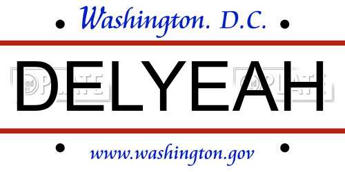 DELYEAH District Of Columbia License Plate