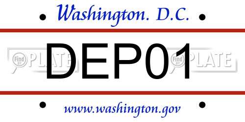 DEP01 District Of Columbia License Plate