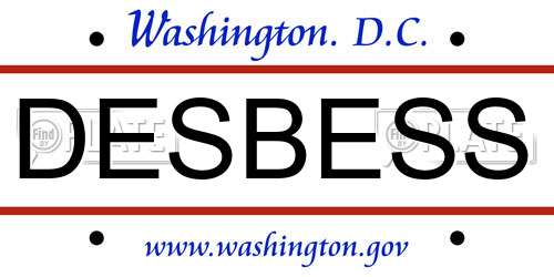 DESBESS District Of Columbia License Plate