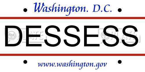 DESSESS District Of Columbia License Plate