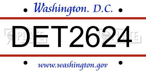 DET2624 District Of Columbia License Plate