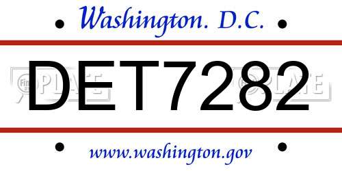 DET7282 District Of Columbia License Plate
