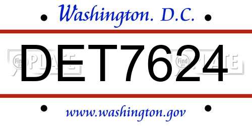 DET7624 District Of Columbia License Plate