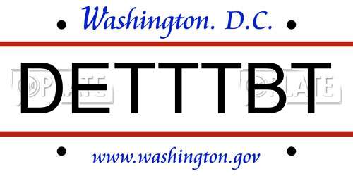 DETTTBT District Of Columbia License Plate