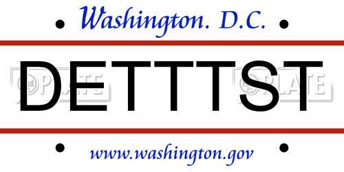 DETTTST District Of Columbia License Plate