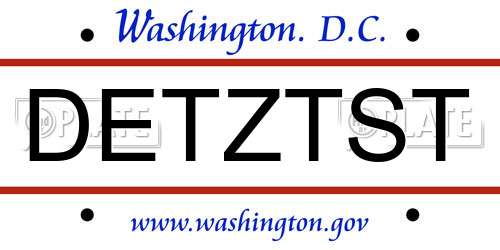 DETZTST District Of Columbia License Plate