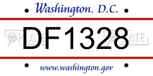 DF1328 District Of Columbia License Plate