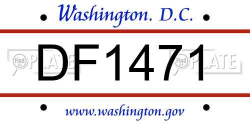 DF1471 District Of Columbia License Plate