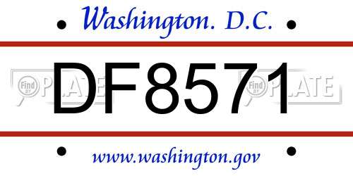 DF8571 District Of Columbia License Plate