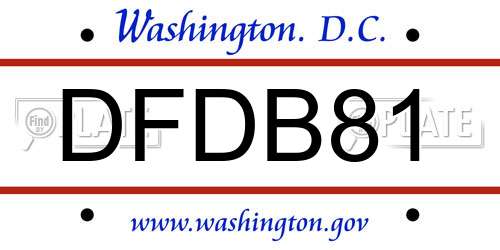 DFDB81 District Of Columbia License Plate