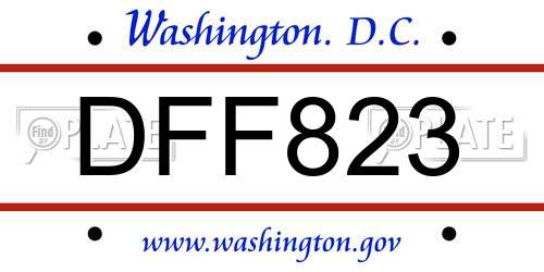 DFF823 District Of Columbia License Plate
