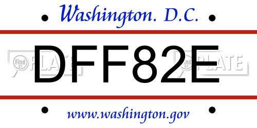 DFF82E District Of Columbia License Plate
