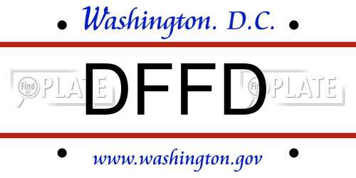 DFFD District Of Columbia License Plate