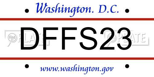DFFS23 District Of Columbia License Plate