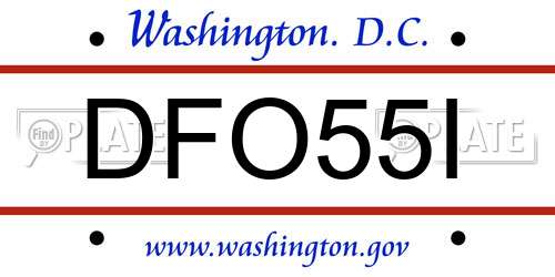 DFO55I District Of Columbia License Plate