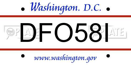 DFO58I District Of Columbia License Plate