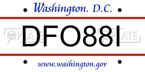 DFO88I District Of Columbia License Plate