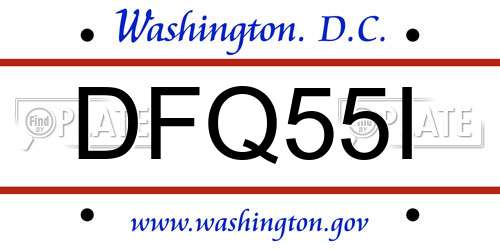 DFQ55I District Of Columbia License Plate