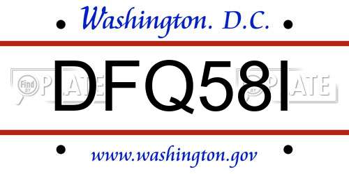 DFQ58I District Of Columbia License Plate