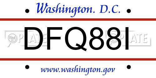 DFQ88I District Of Columbia License Plate