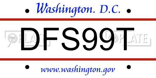 DFS99T District Of Columbia License Plate