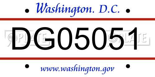 DG05051 District Of Columbia License Plate