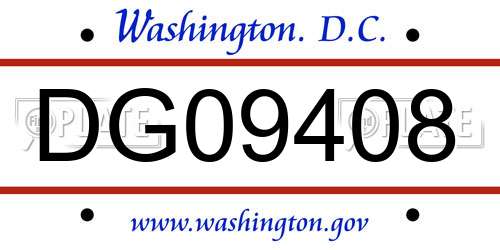 DG09408 District Of Columbia License Plate