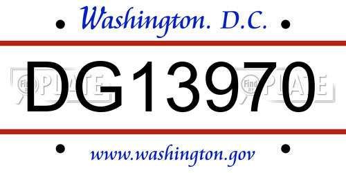 DG13970 District Of Columbia License Plate