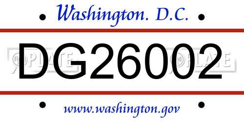 DG26002 District Of Columbia License Plate