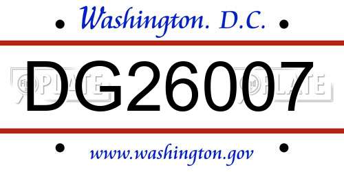 DG26007 District Of Columbia License Plate