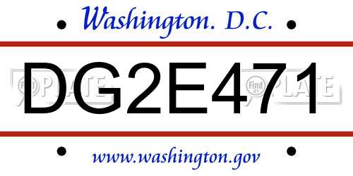 DG2E471 District Of Columbia License Plate
