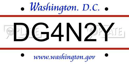 DG4N2Y District Of Columbia License Plate