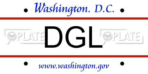 DGL District Of Columbia License Plate