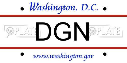 DGN District Of Columbia License Plate
